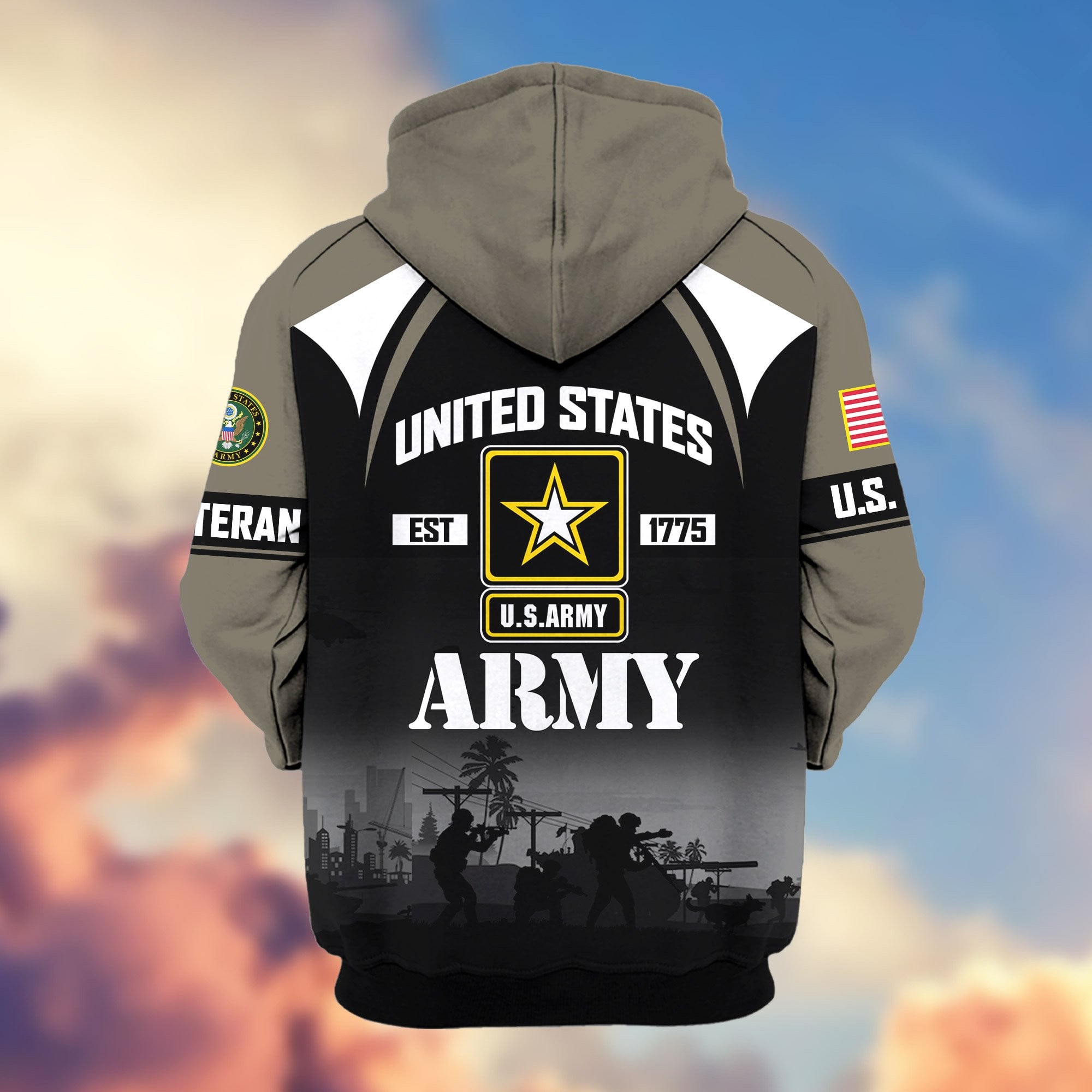 Premium US Veterans Zip Hoodie