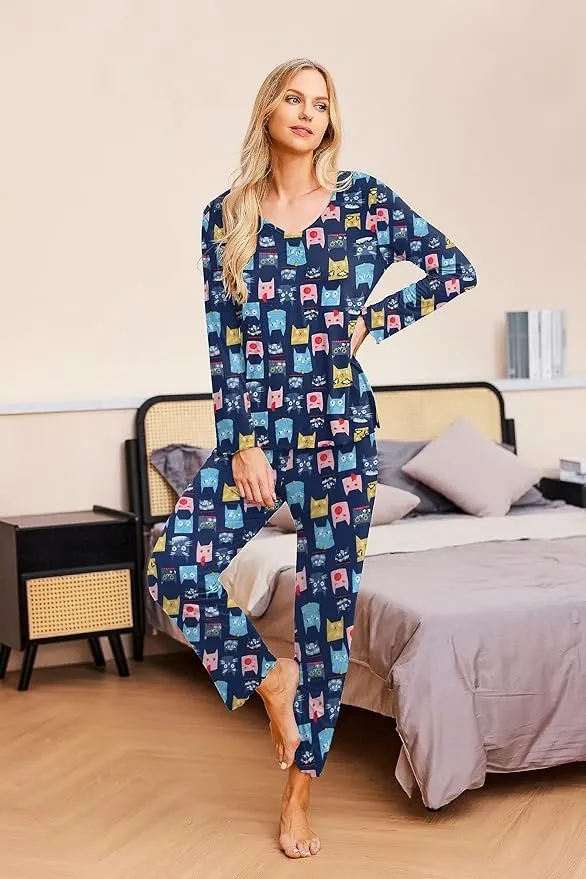 Womens Pajama Sets 2 Piece Lounge Set Fall Winter Pajamas