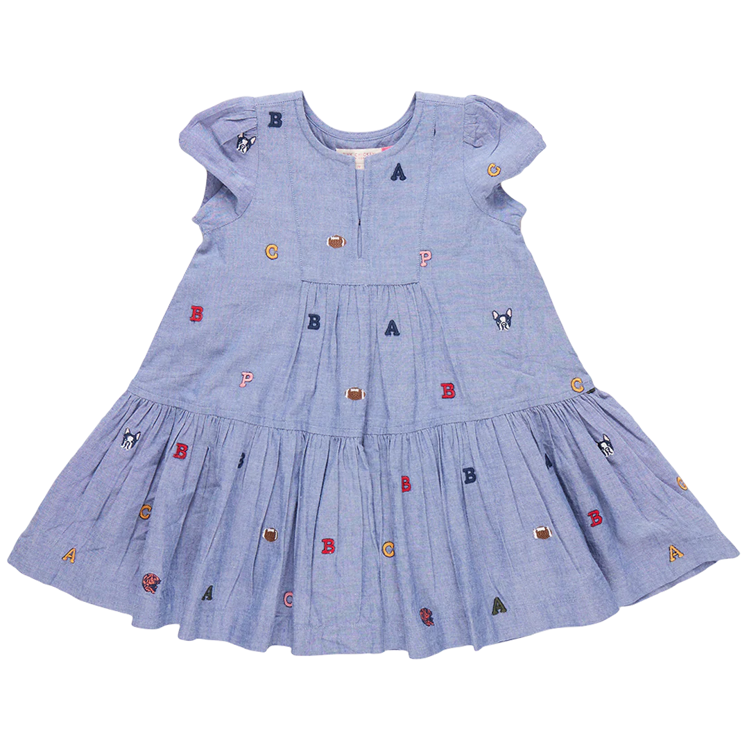 Girl's Adele Dress Varsity Embroidery