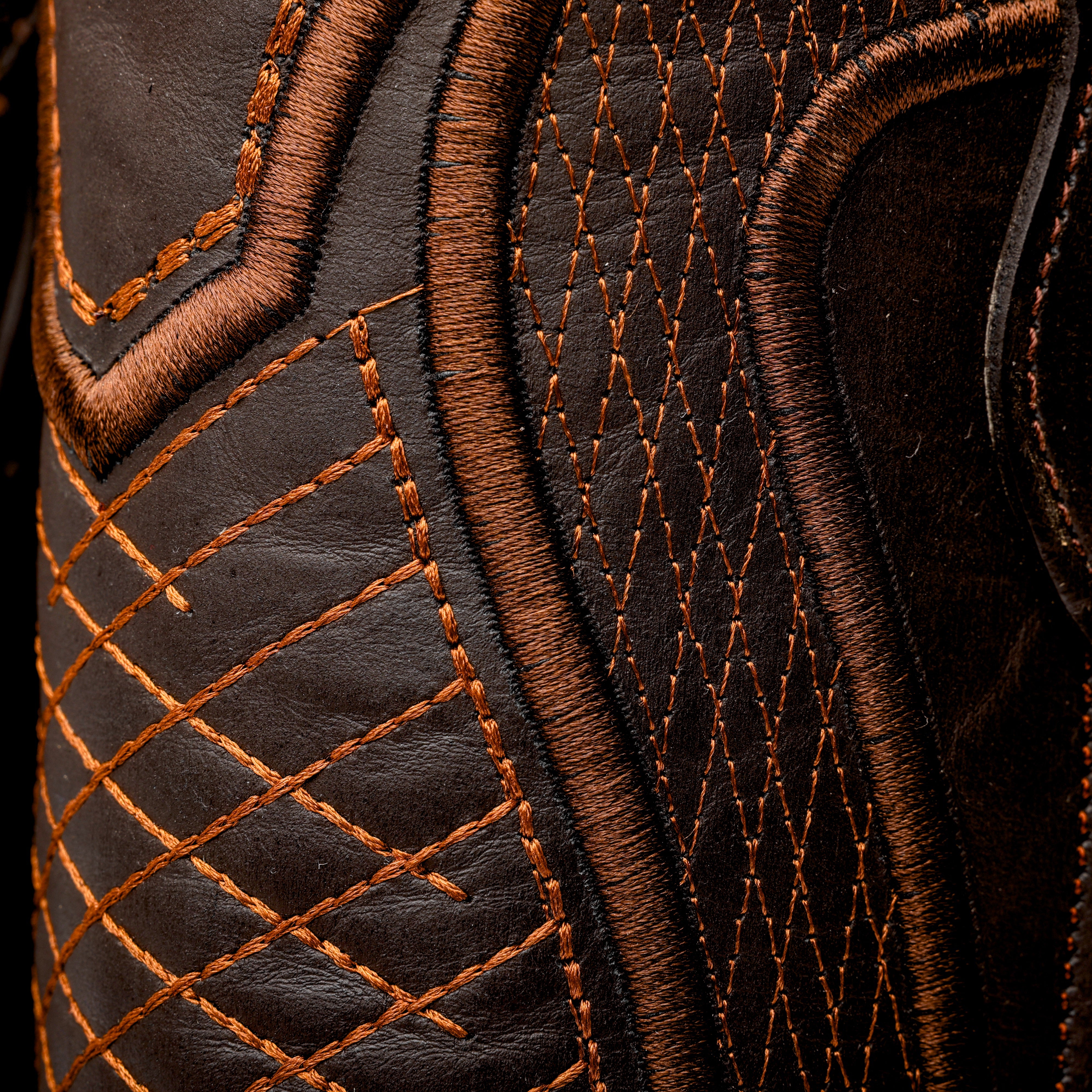 Cognac Python Leather Boots -Square Toe