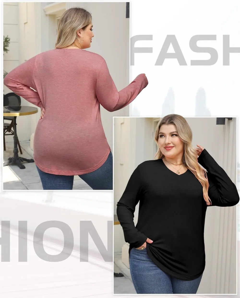 Women's V-Neck Long Sleeve Shirts – Soft