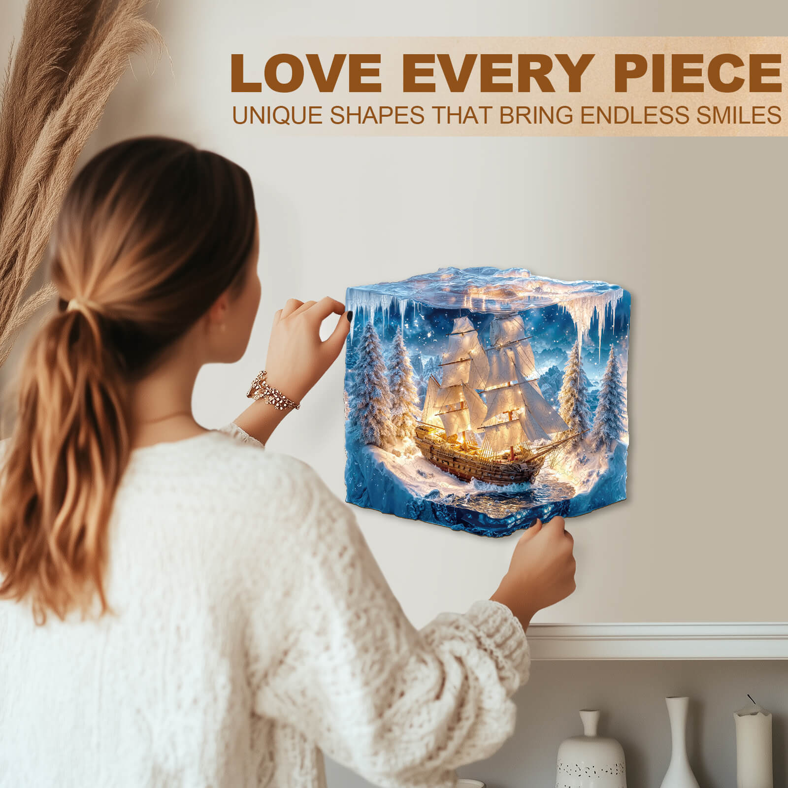 Frozen Pirate Ship Wooden Jigsaw Puzzle