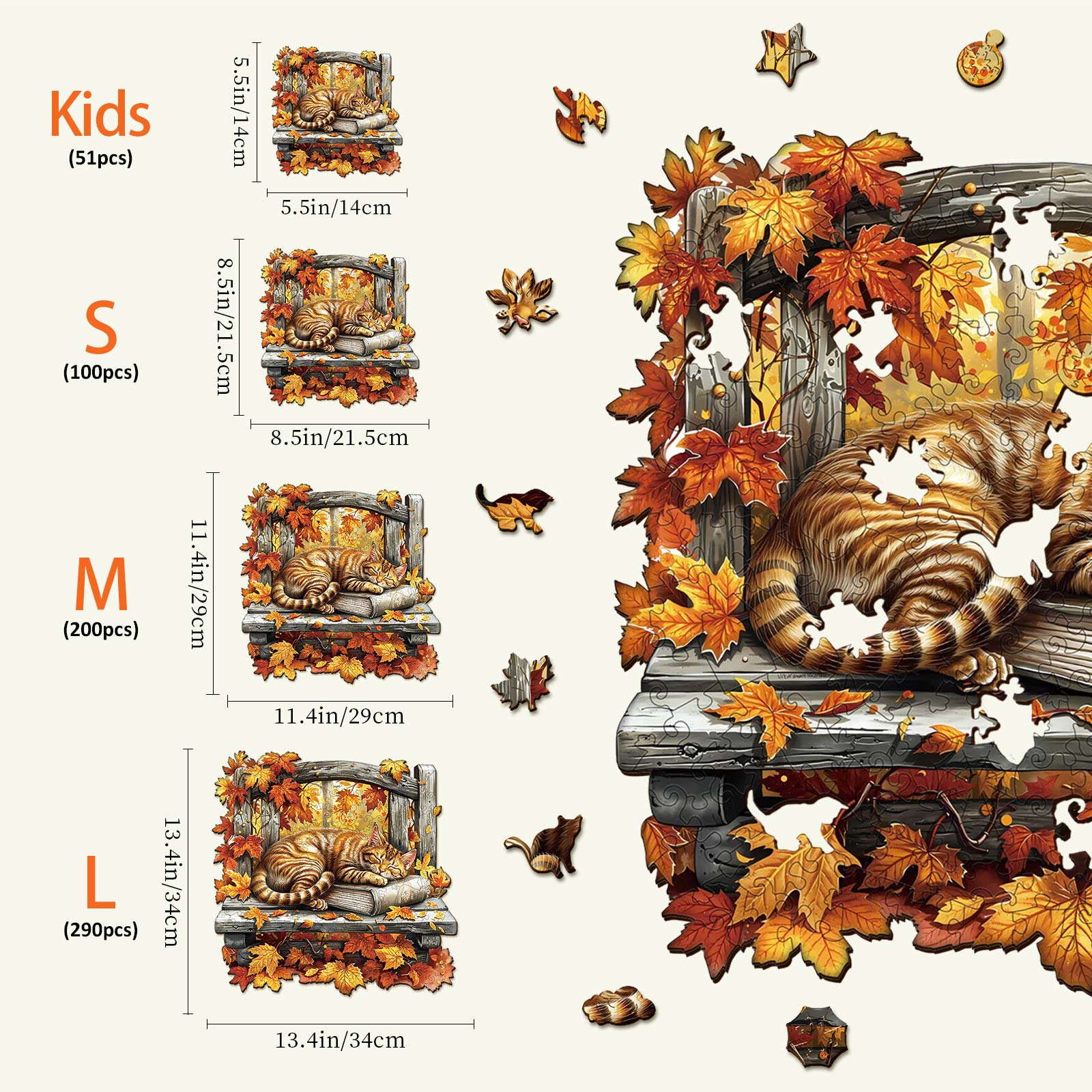 Resting Cat Wooden Jigsaw Puzzle