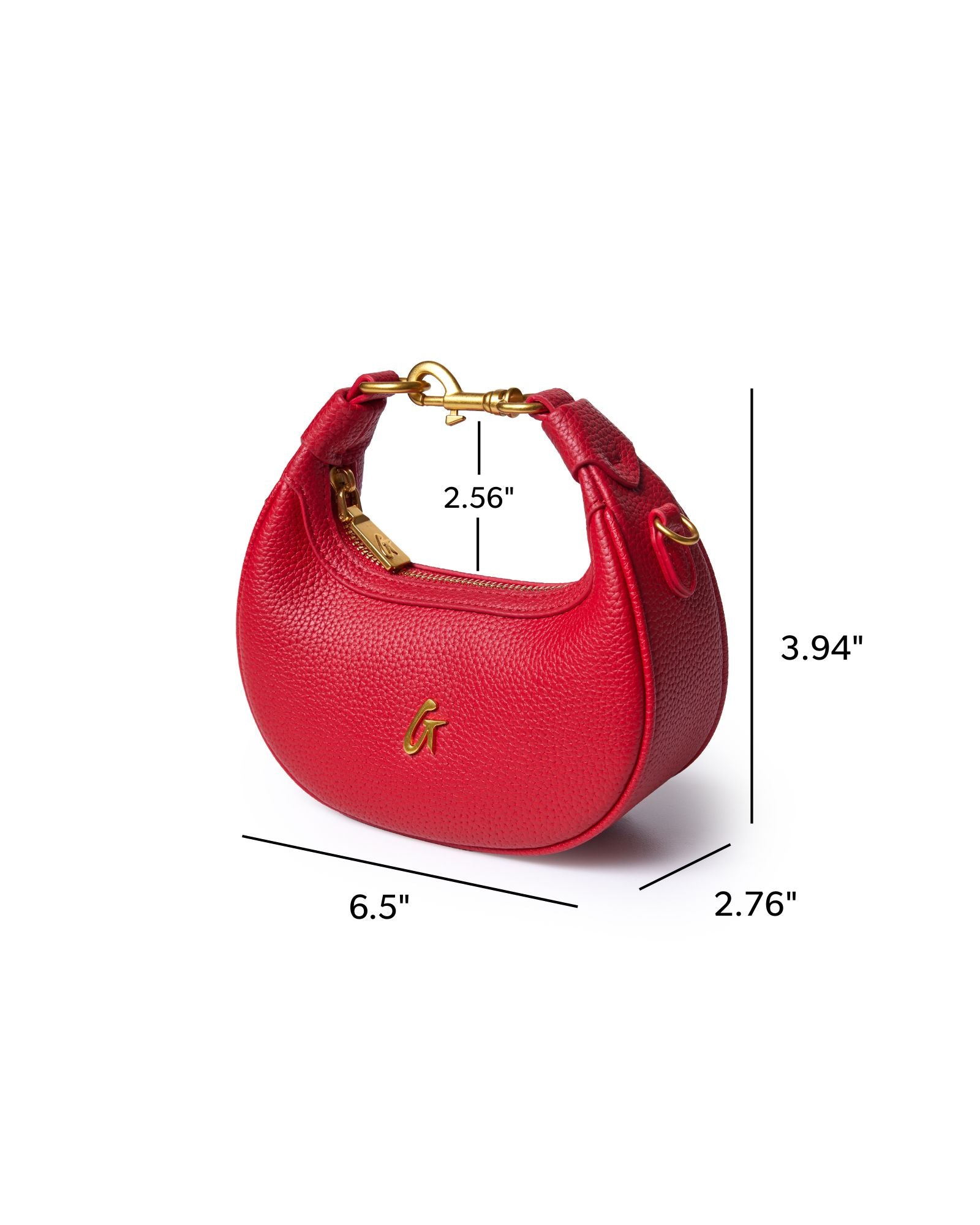 NANO PEBBLE HOBO BAG - RED