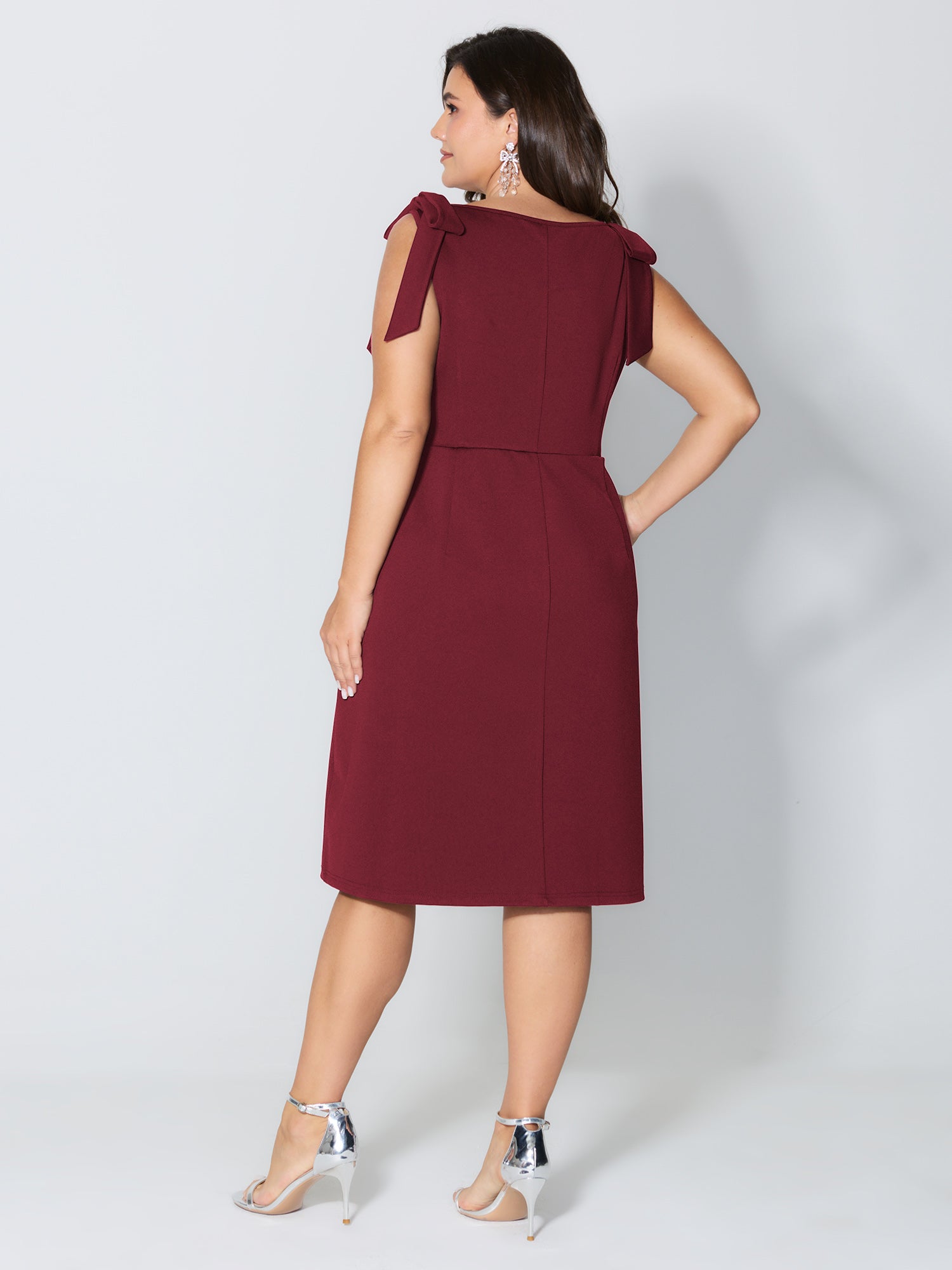 Shoulder Tie Sculpting Bodice Mini Dress