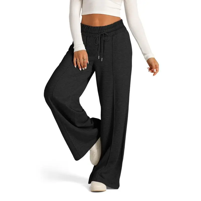 Wide Leg Sweatpants Women Drawstring High Waisted Joggers