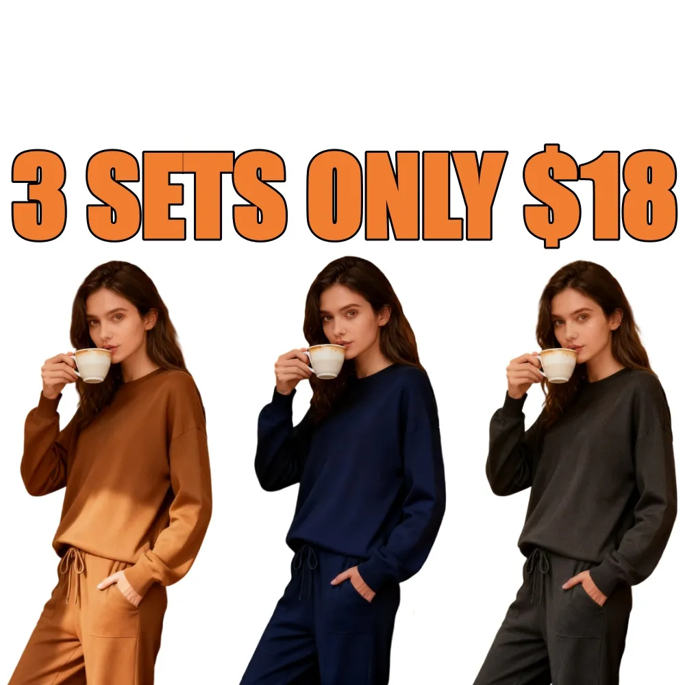 Women's Long Sleeve Knit Loungewear Jogger Set