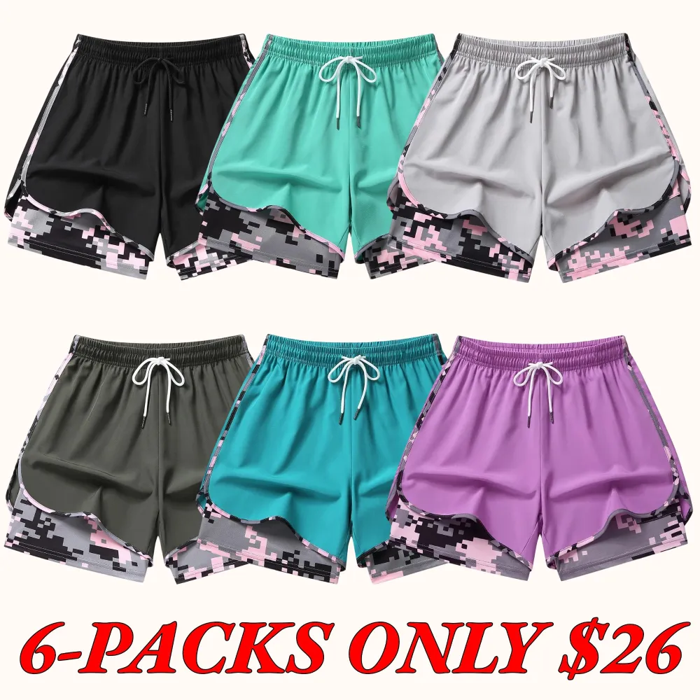 Women's Casual Athletic Shorts — Built-in Liner, Drawstring, and Elastic Waistband