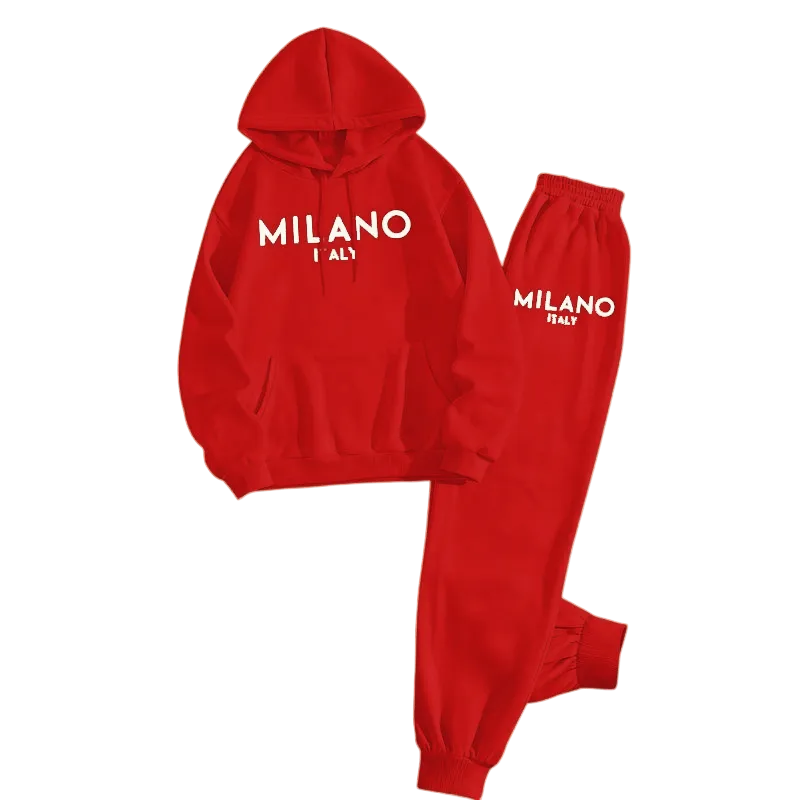 Women's Milano prints City print hoodie and drawstring track pants set