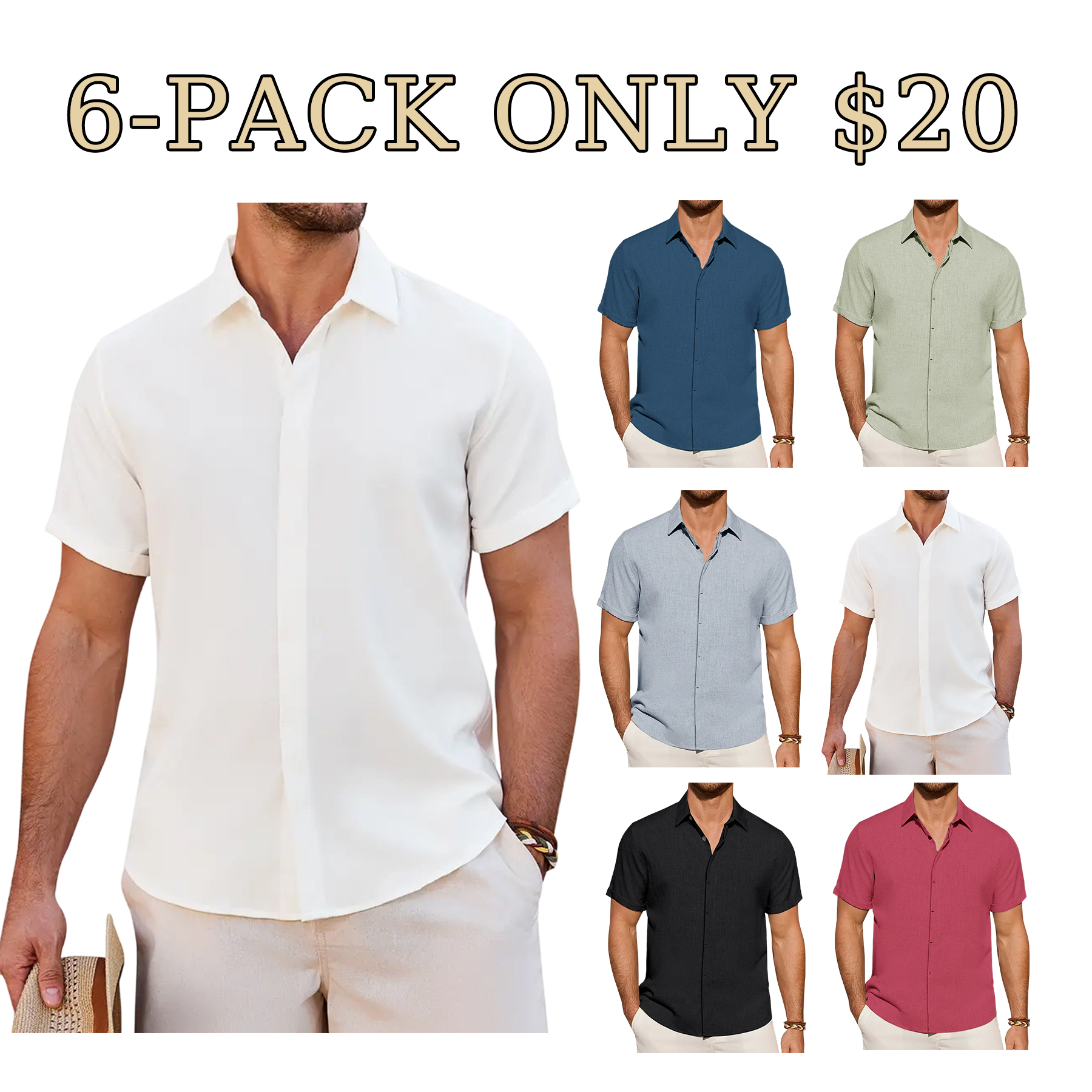 Men's Lightweight Linen Summer Button Shirt