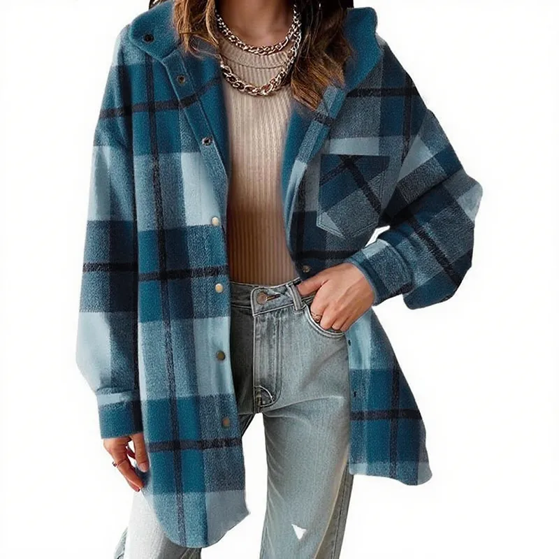 Women's Flannel Hooded Plaid
