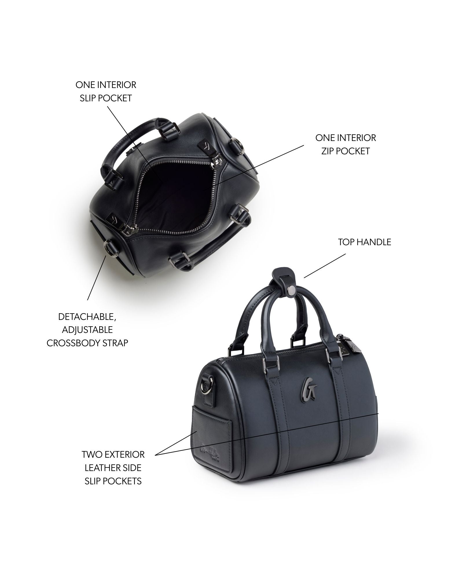 MINI STANDARD GAL BOSTON BAG - BLACK