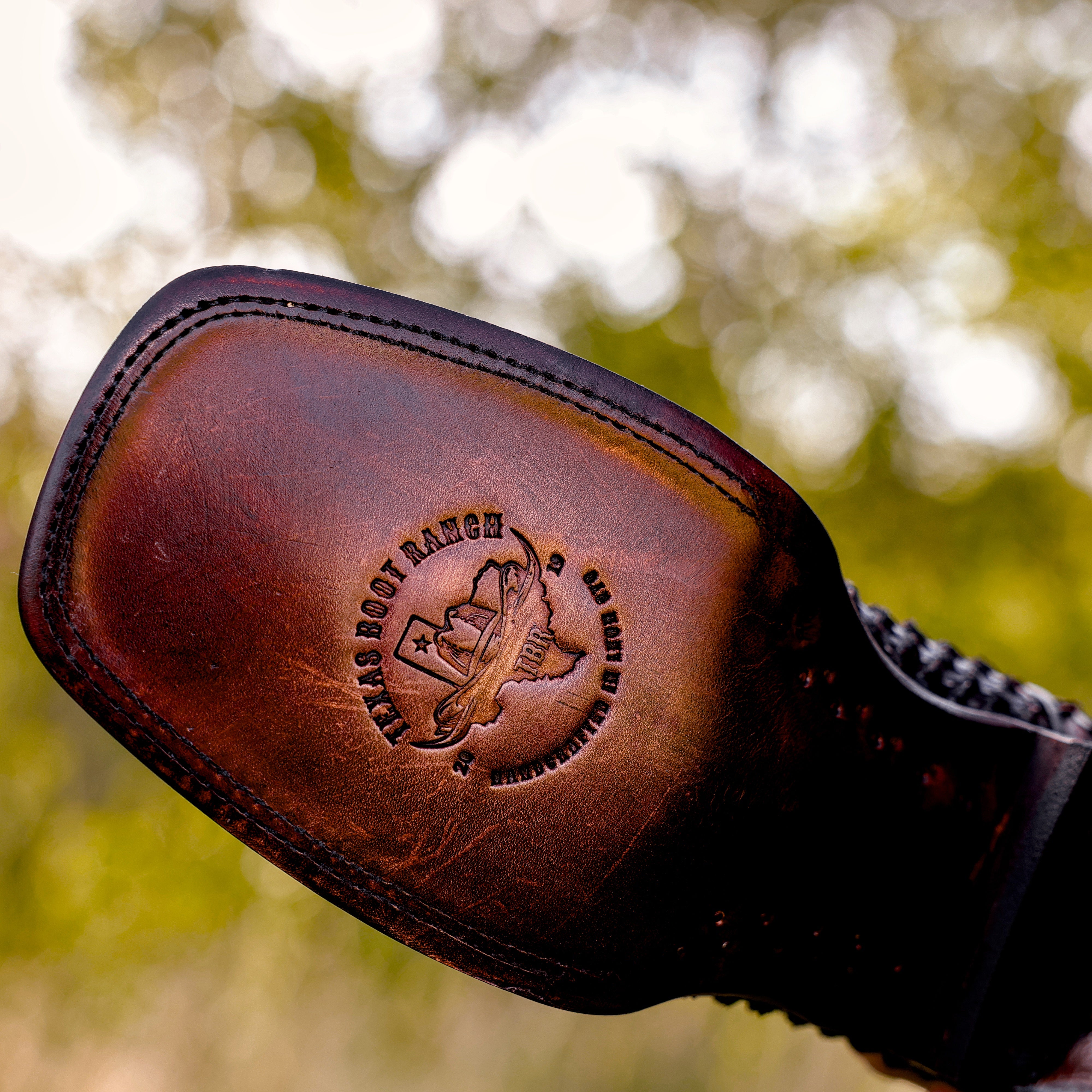 Brown Python Leather Boots - Square Toe