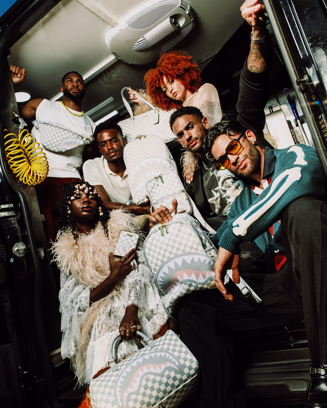 KNIT SHARKS IN PARIS IN CREAM SAVAGE BACKPACK