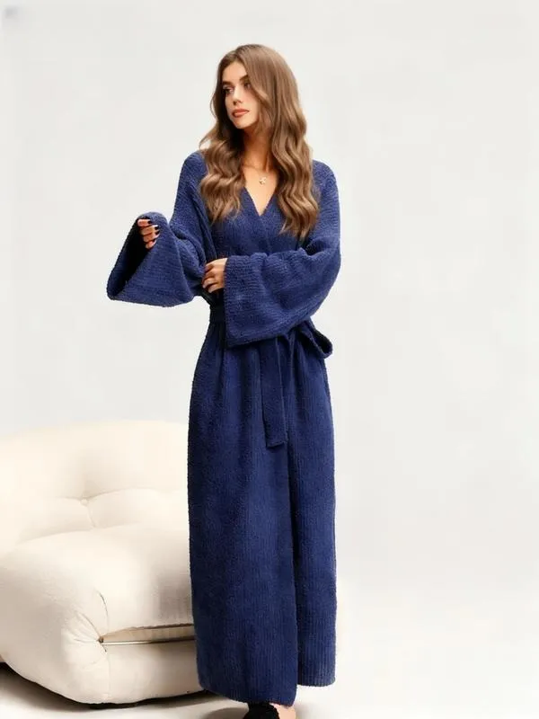 Women's Double-Sided Fleece Robe|Thickened Long Plush Loungewear