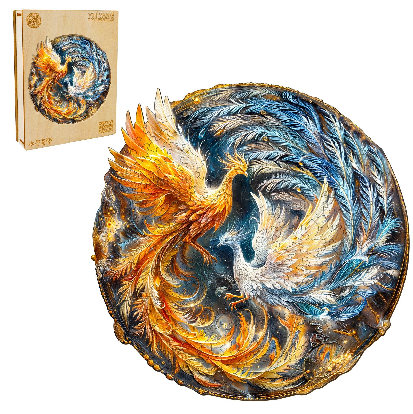 Yin Yang Phoenix-2 Wooden Jigsaw Puzzle