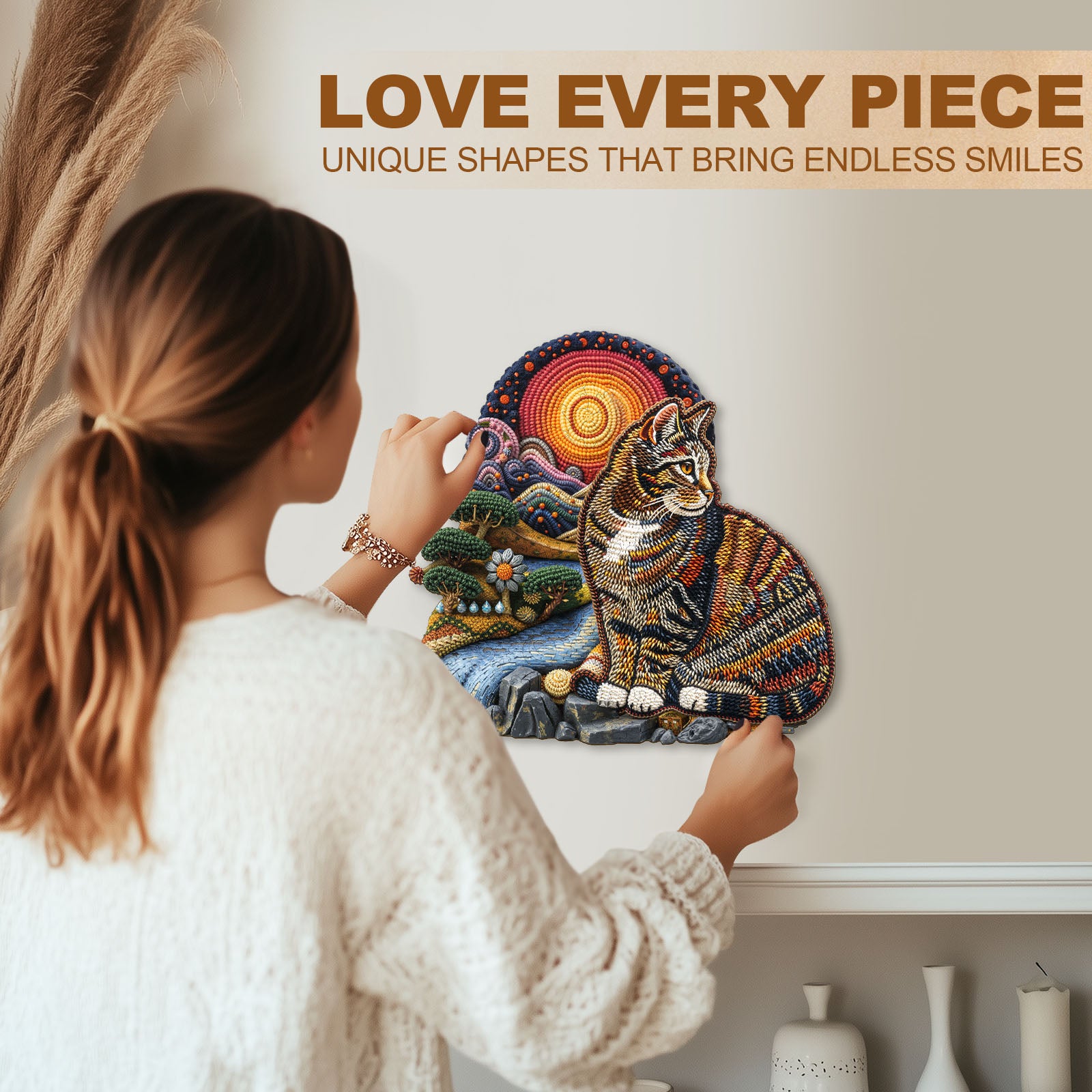 Knitted Kitten Wooden Jigsaw Puzzle