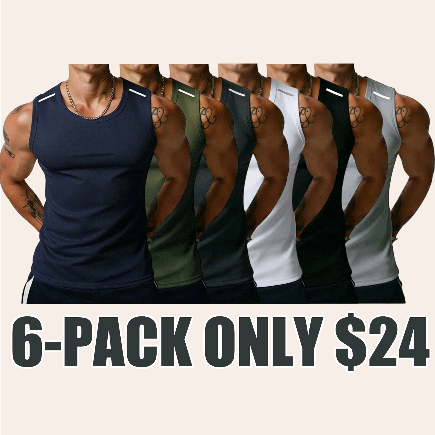 Men's Vests Casual Tank Tops Knit Sleeveless Lightweight Tee Muscle Basic T Shirts
