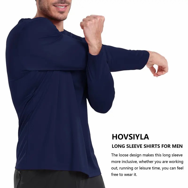 Men’s 5-Pack Moisture Wicking Long Sleeve Activewear T-Shirts