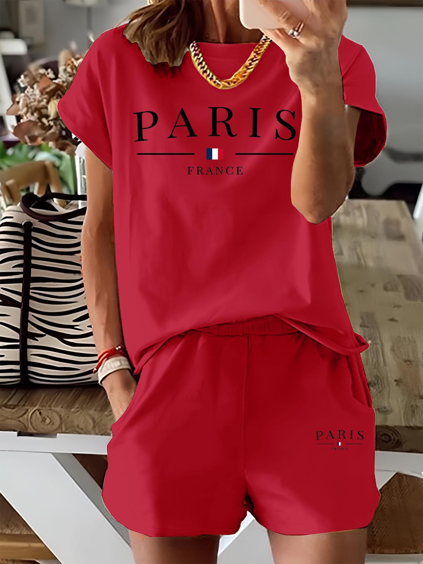 🔥Women’s Summer Graphic Tee & Shorts Lounge Set