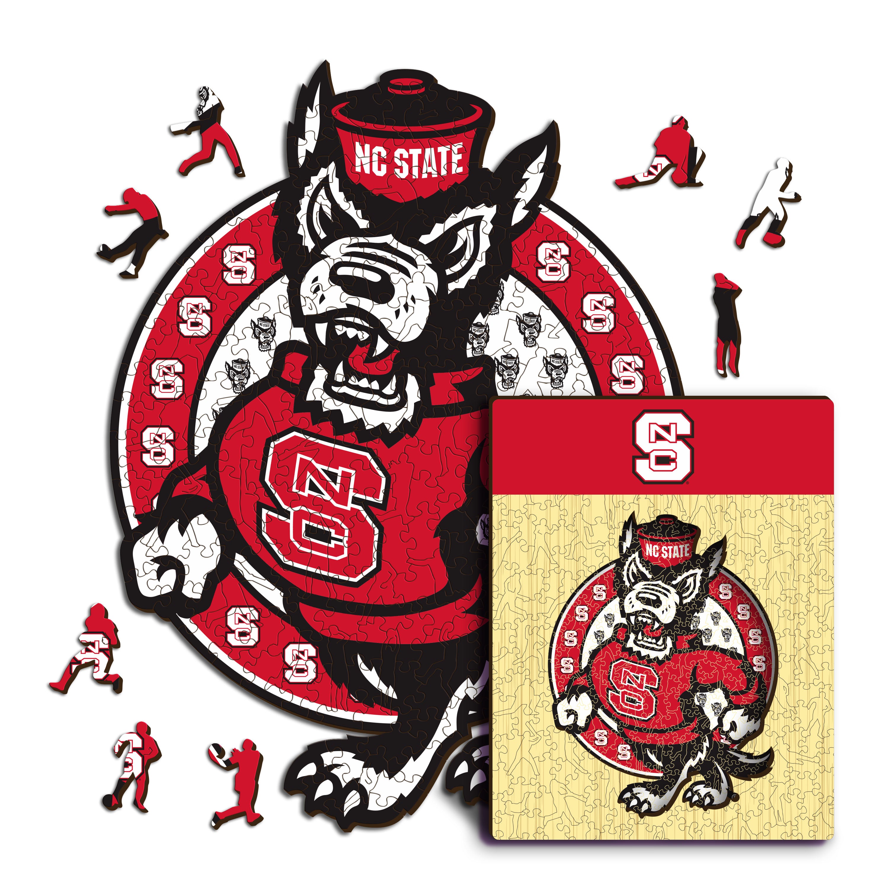 North Carolina State University Mascot - Wooden Puzzle