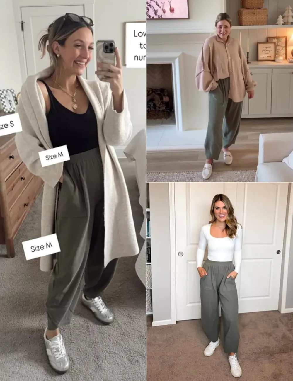 Women's Wide Leg Harem Pants Casual Palazzo Pants with Pockets High Waist Relaxed Fit