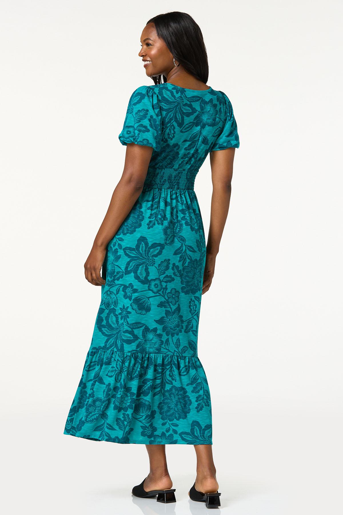 Floral Bubble Sleeve Dress