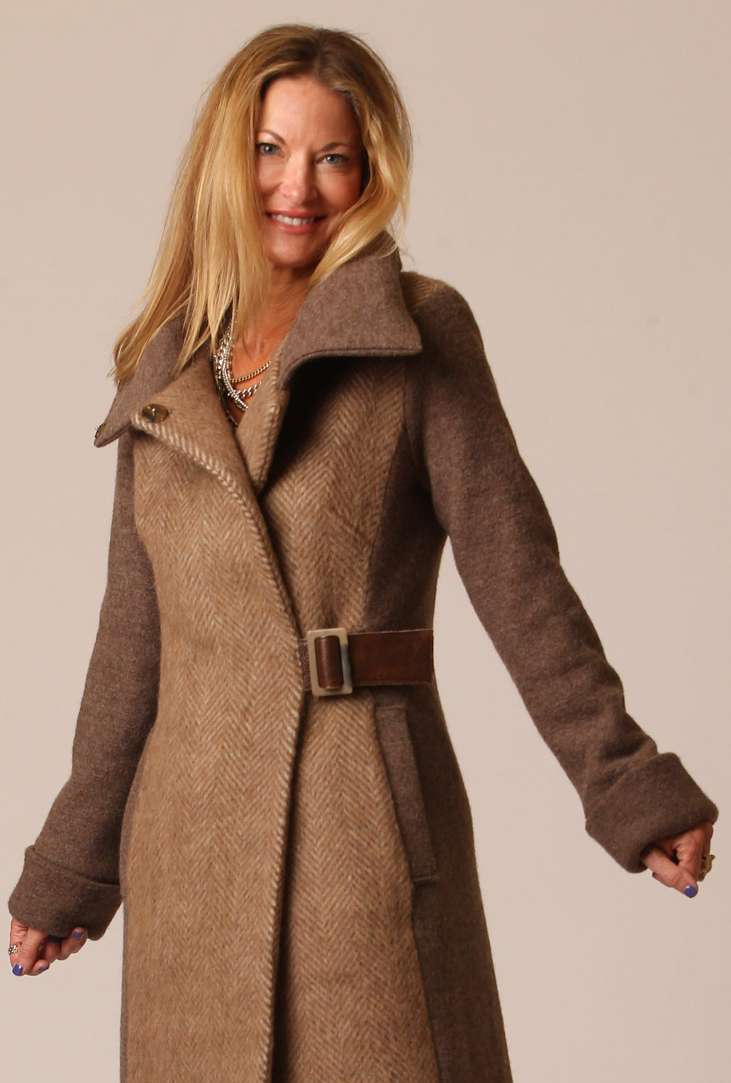 HONEY ALPACA COWL NECK COAT