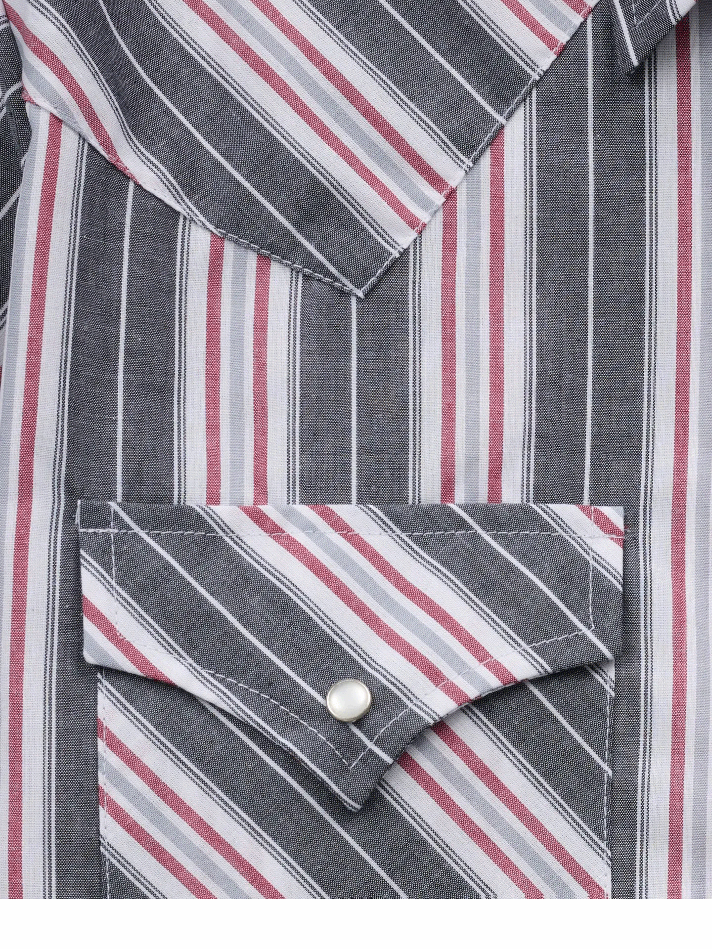 Men’s Western Stripe Snap Button Shirt – Short Sleeve Casual Cowboy Style