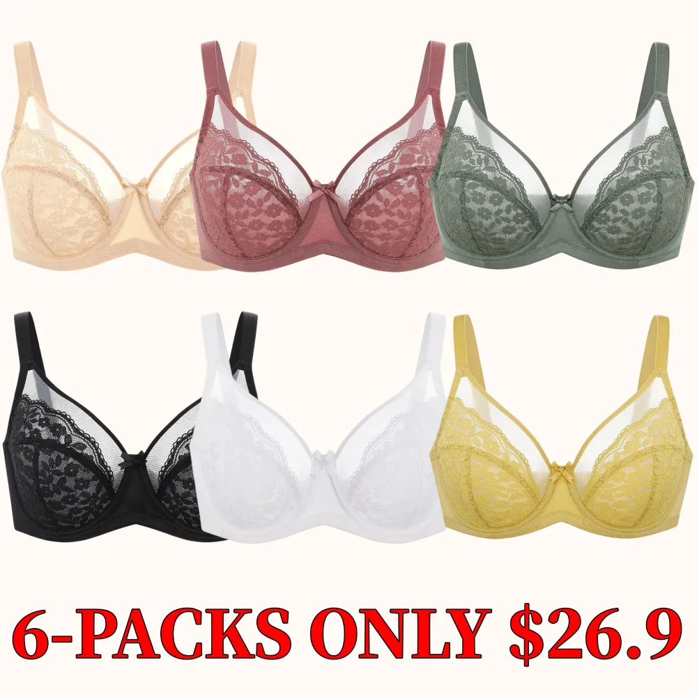 Lace unlined comfortable bra