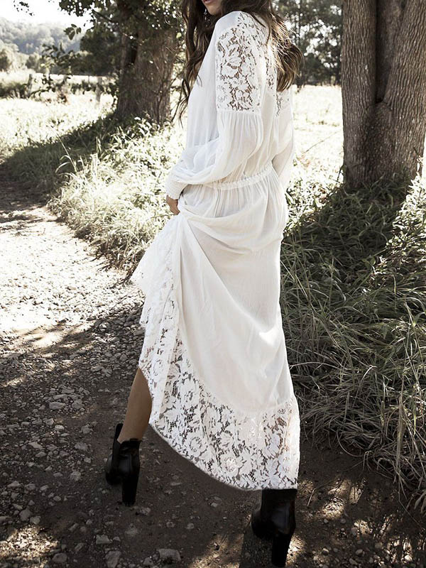 Crochet Frog Long Sleeves Cover-Ups Tops