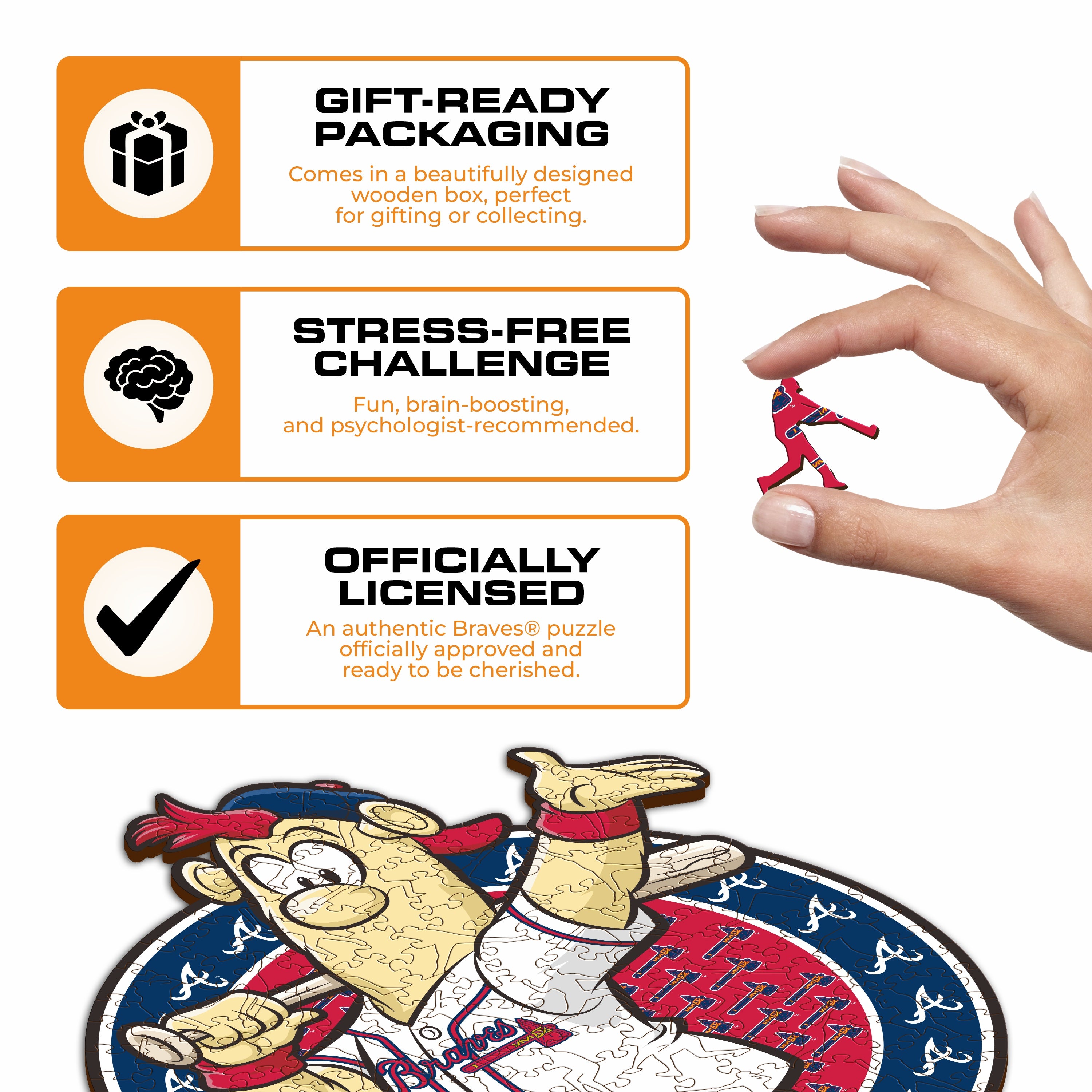 Atlanta Braves™ Mascot - Wooden Puzzle