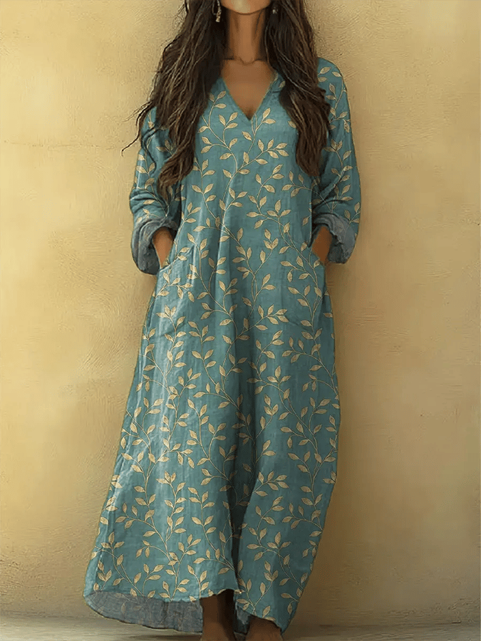 Women's Vintage Floral Art Print Dress- Fast Shipping