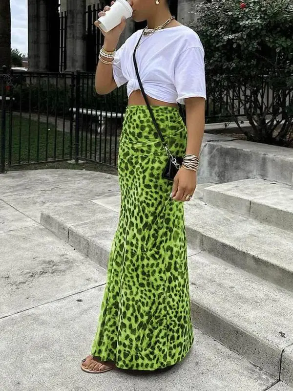 Women's Leopard Print High Waist Bodycon Skirt