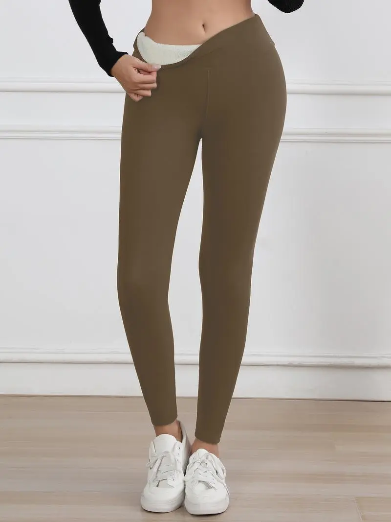 Winter Warm Fleece Lined Leggings High Waist Women's Casual Riding Workout Wear for Yoga