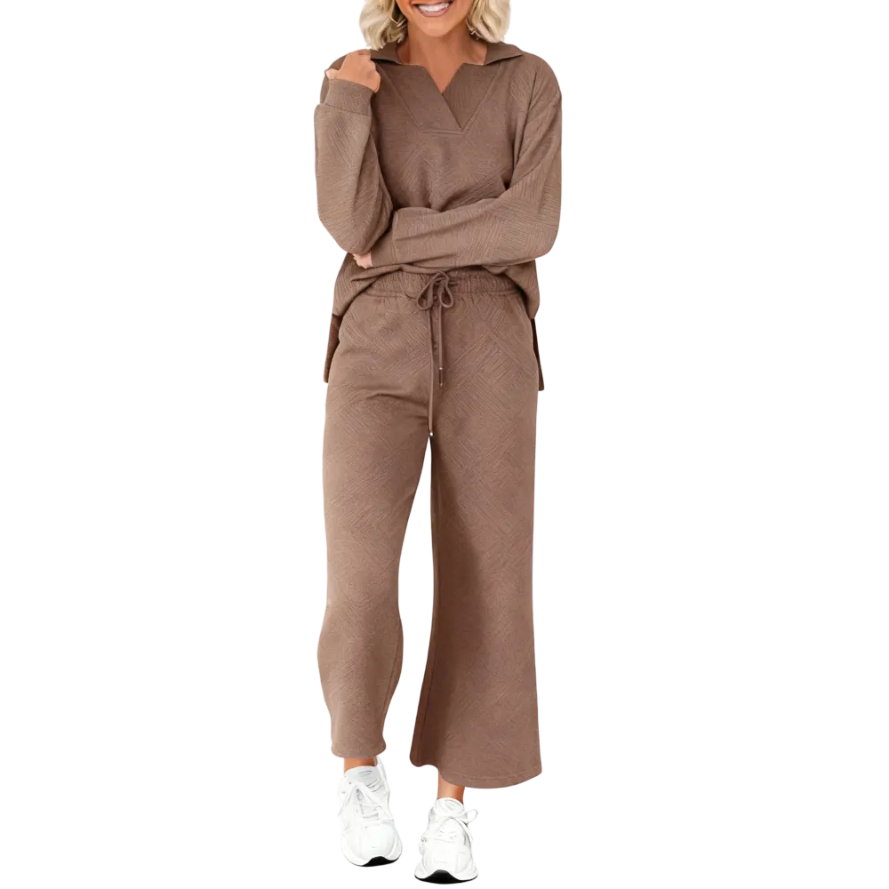 Women's two-piece set with collar