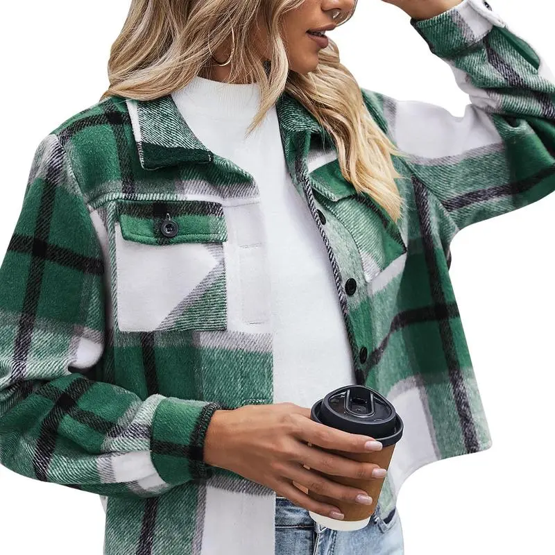 Women's Vintage Flannel Plaid Jacket