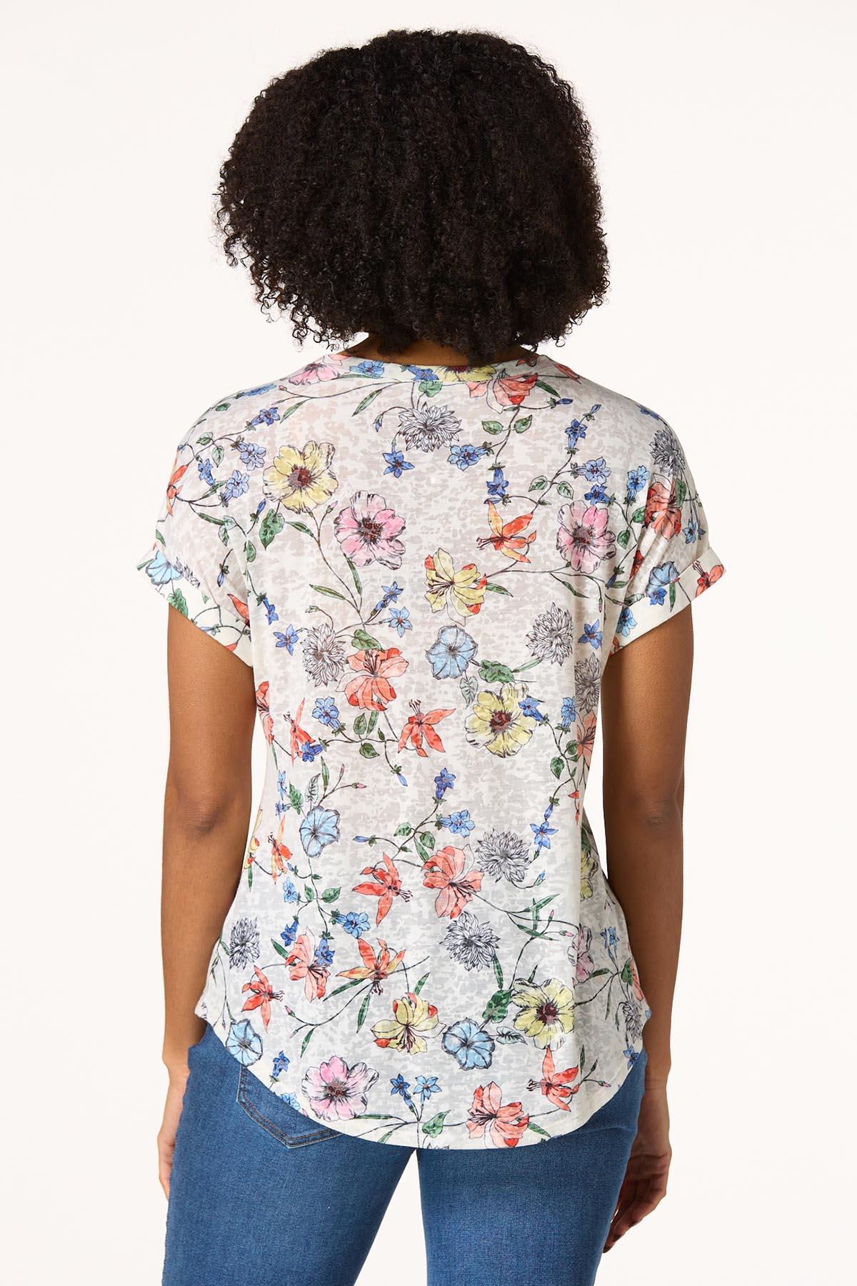 Burnout Floral Top