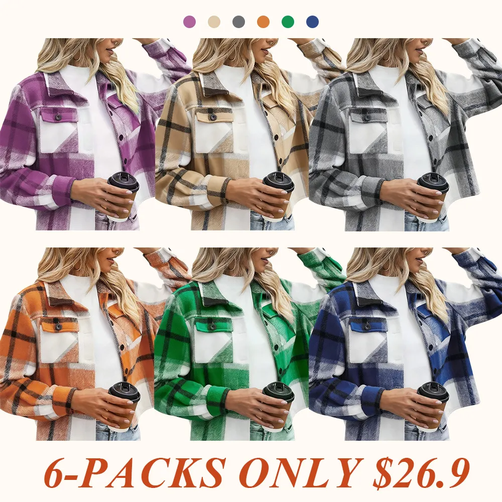 Women's Vintage Flannel Plaid Jacket