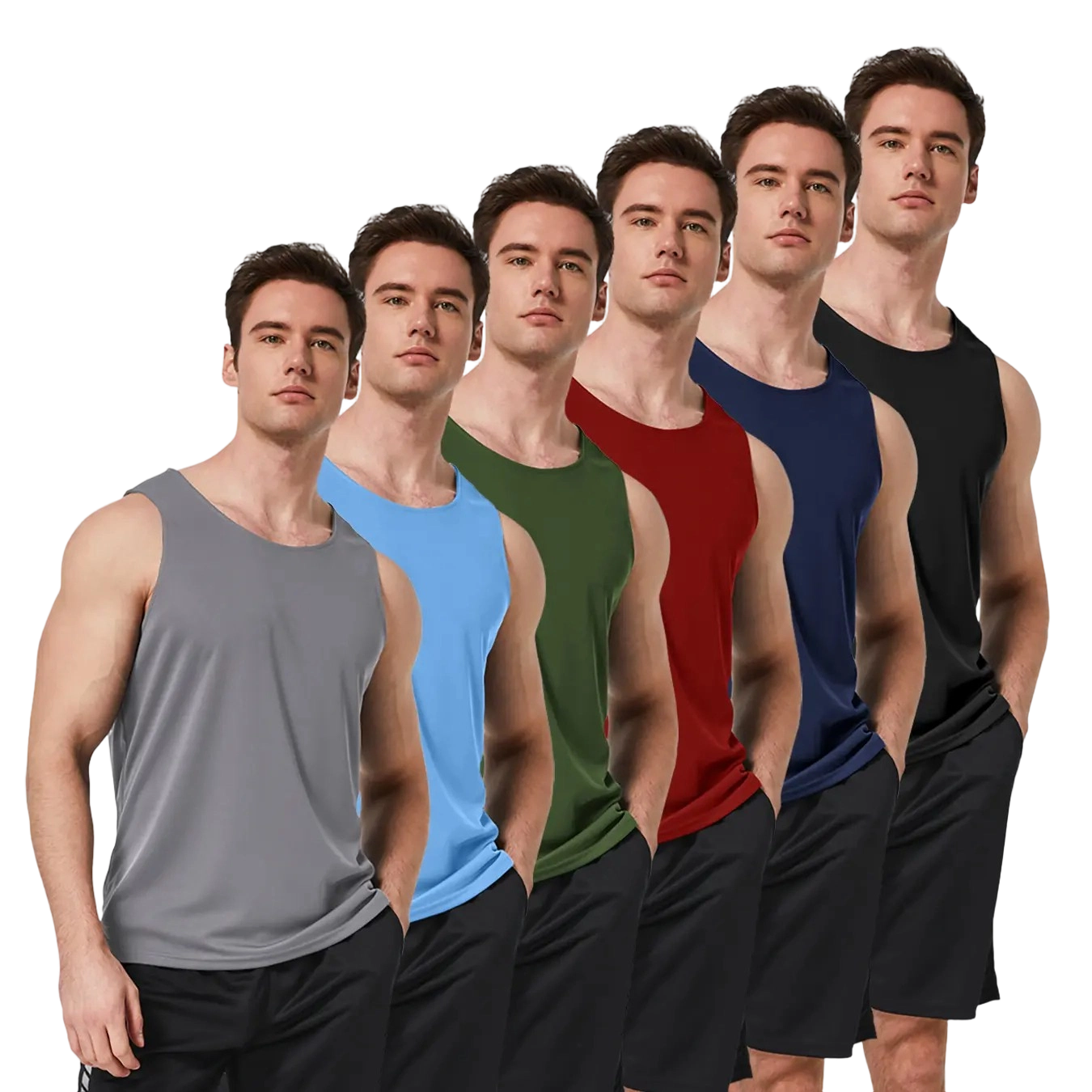 Men's Quick Dry Workout Tank Tops Breathable Gym Sleeveless Muscle Shirts dealsforyoudays