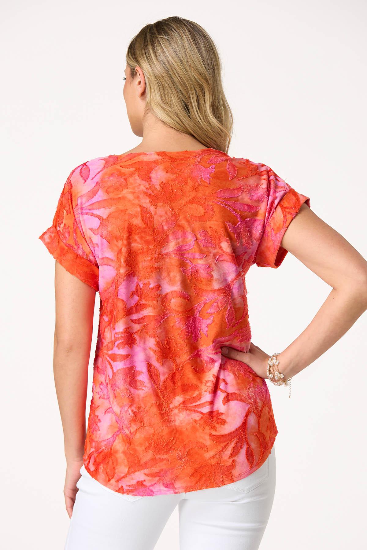 Burnout Textured Floral Top