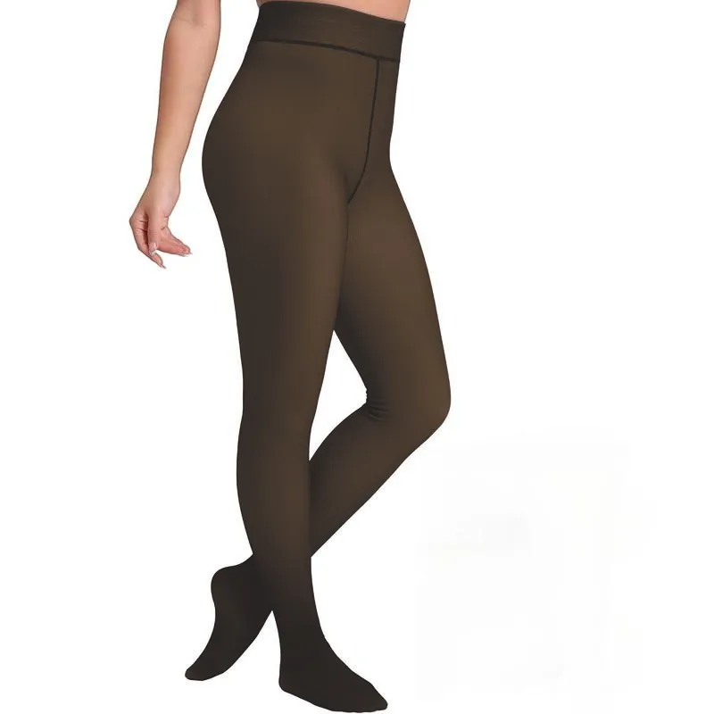 Fleece Lined Tights Sheer Women