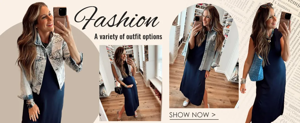 Women Loose Split Wrinkle-Free Long Dress with Pockets