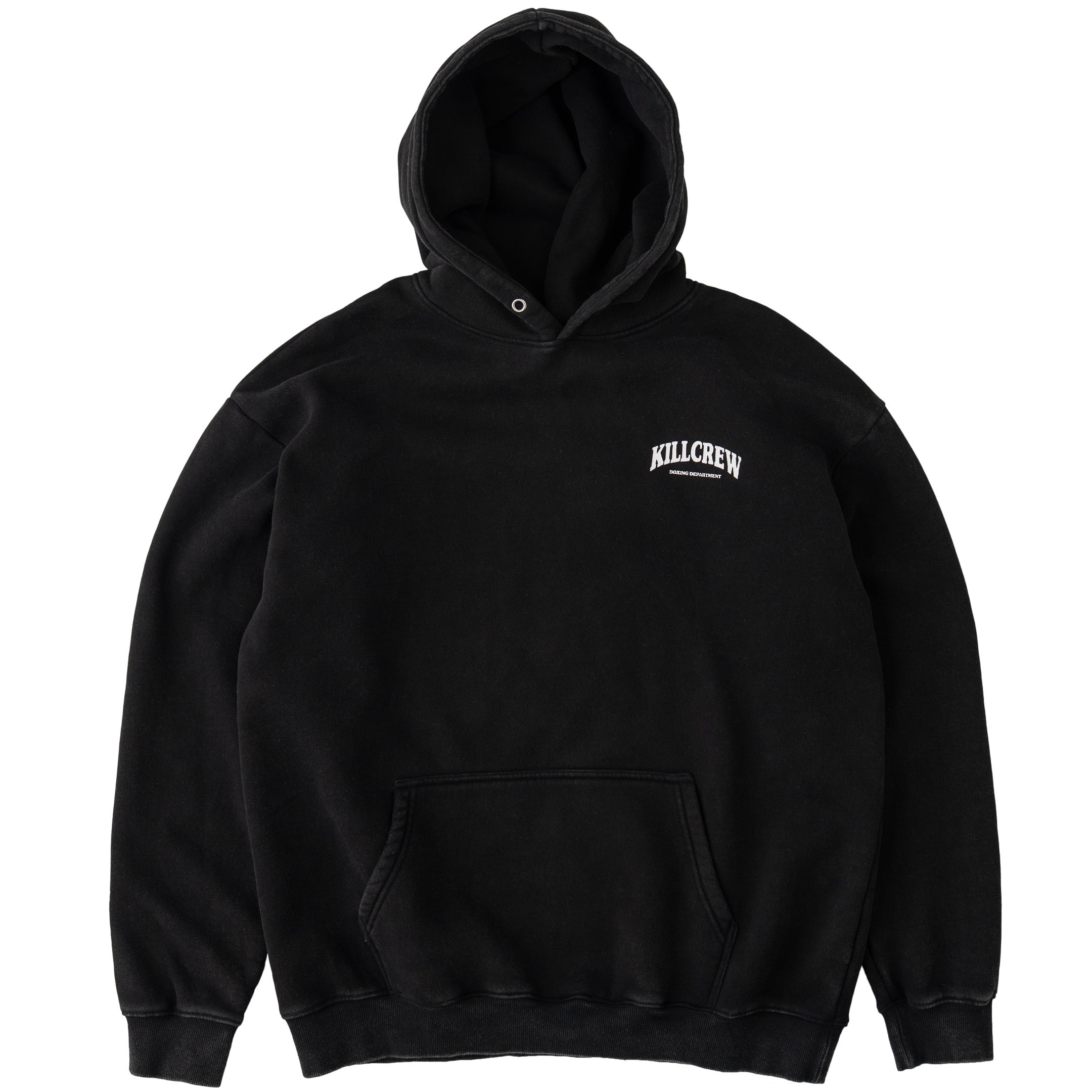 OVERSIZED LUX BOXING DEPARTMENT HOODIE - BLACK / WHITE