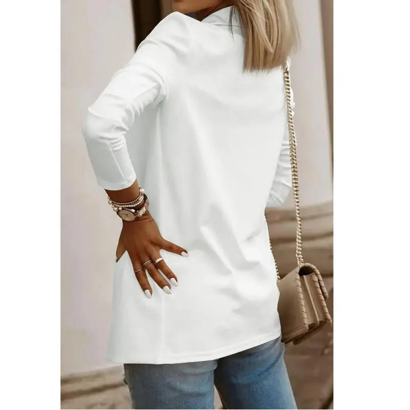 Womens Casual Long Sleeve Blazers Solid Color Knit Blazer Work Office Open Front/Button Down Blazer Jacket