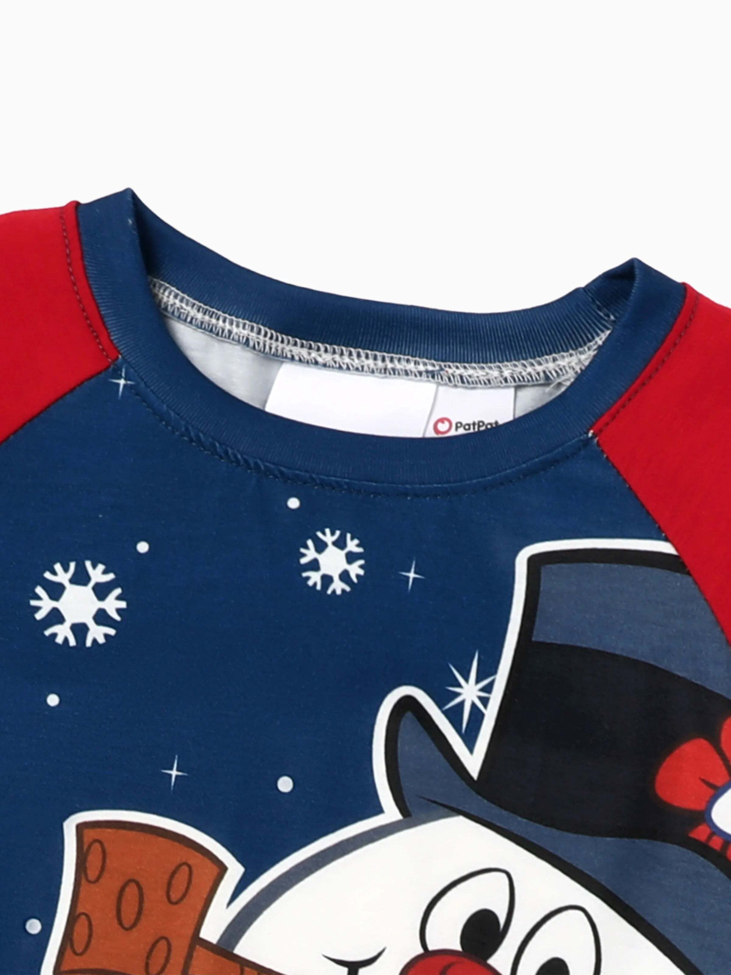 Frosty The Snowman Christmas Family Matching Color-block Pajamas Sets with Christmas Socks