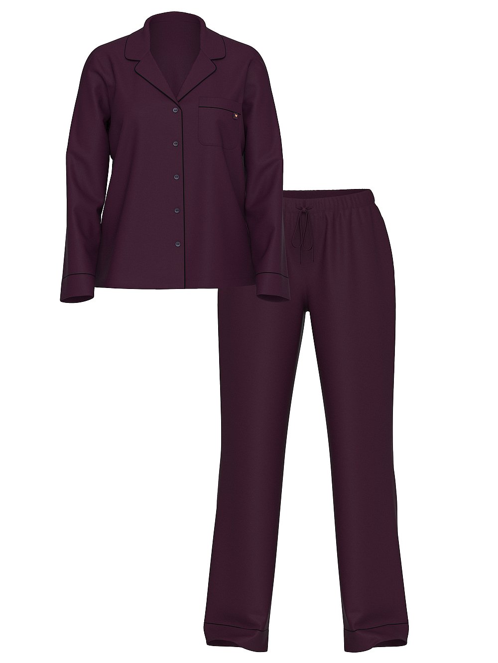 Modal Long Pajama Set Winter Wine