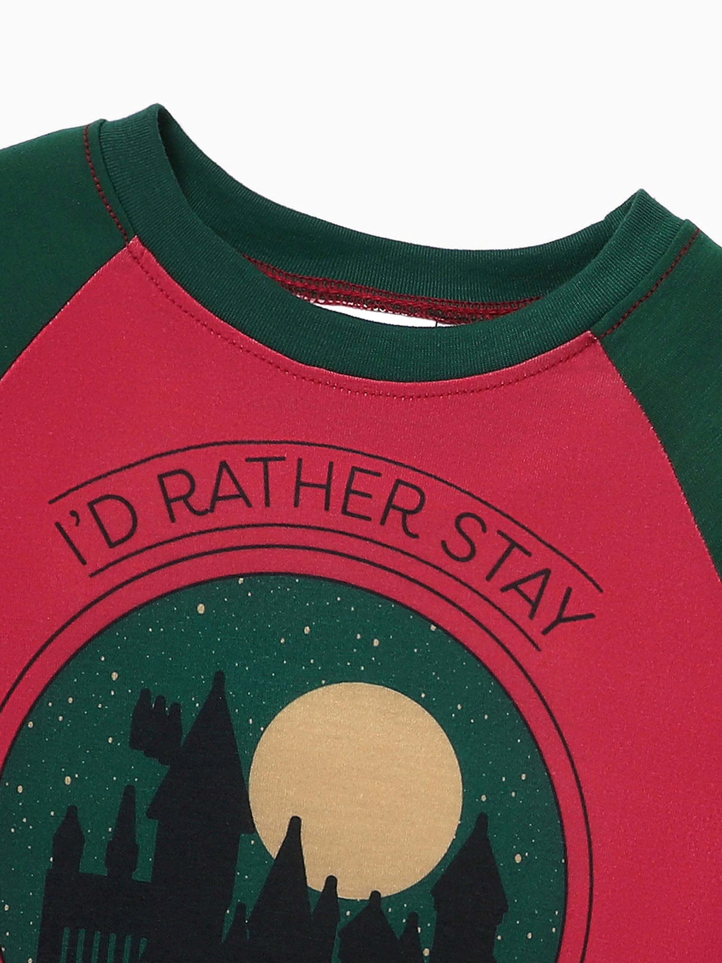 Family Matching Christmas Hogwarts Graphic Pajamas Sets with Christmas Socks