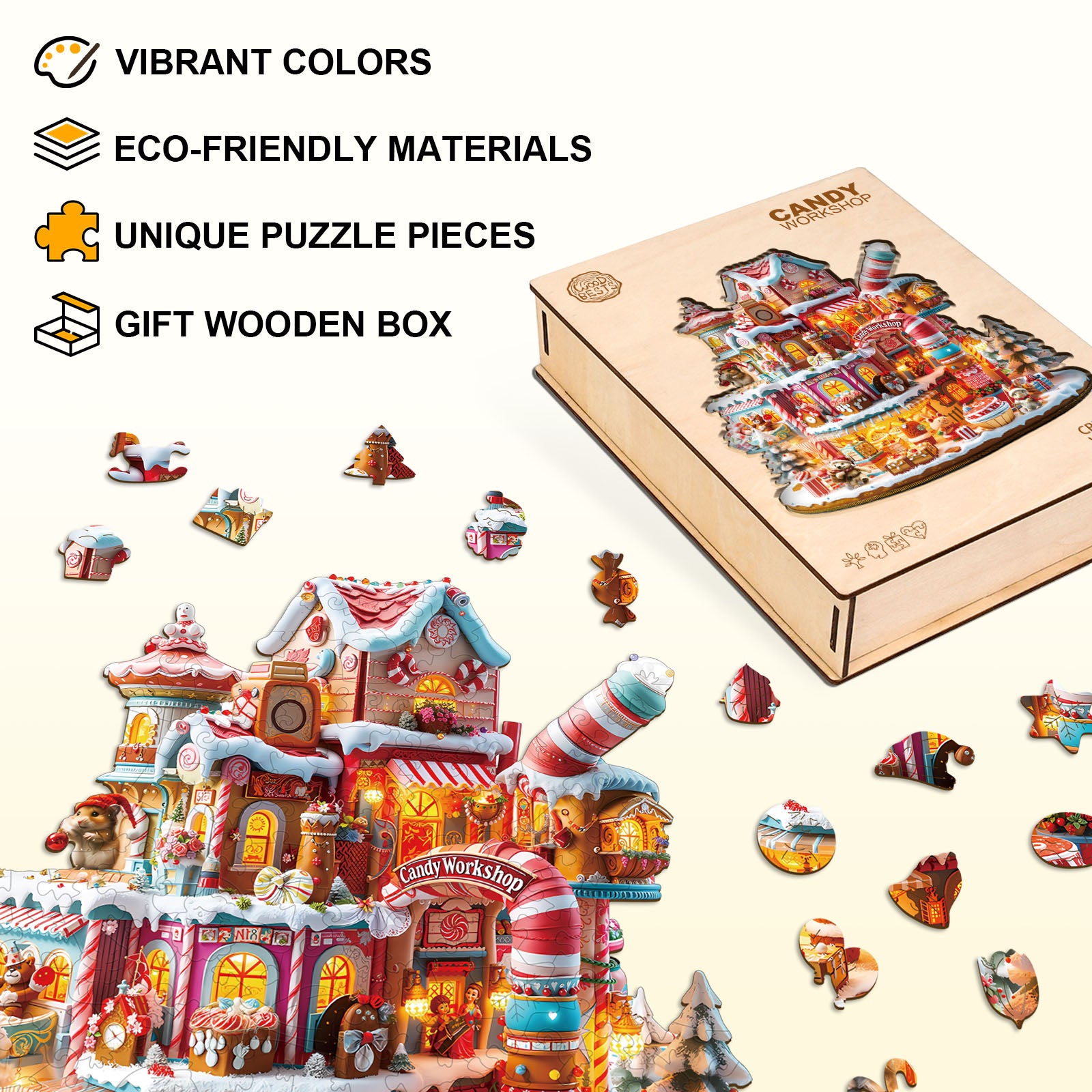 Candy Workshop Wooden Jigsaw Puzzle