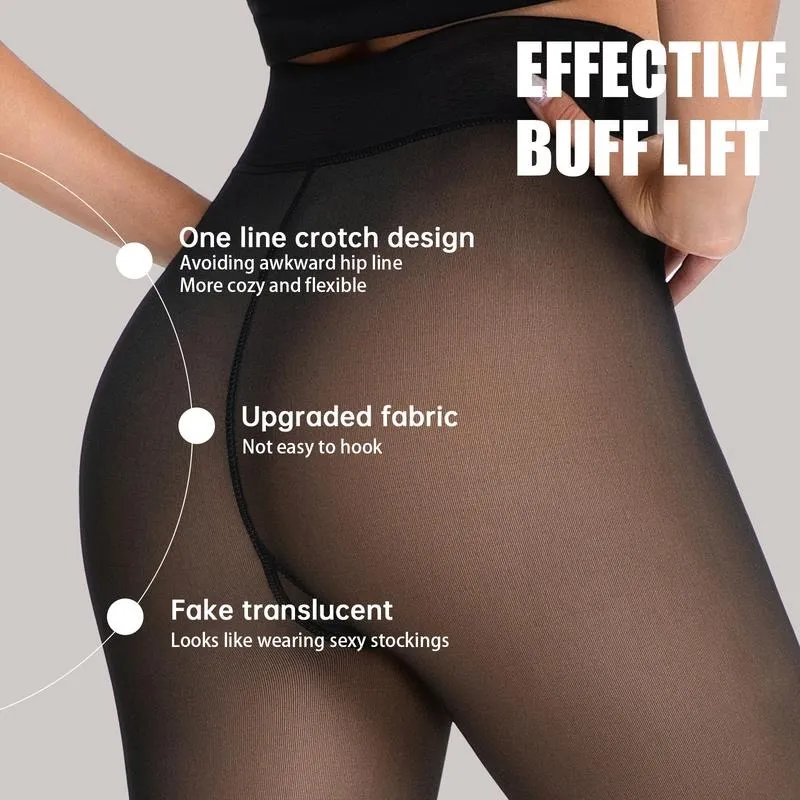 Fleece Lined Tights Sheer Women